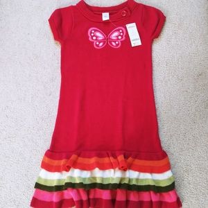 💎NEW! Gymboree Red Butterfly Ruffled Knit Dress